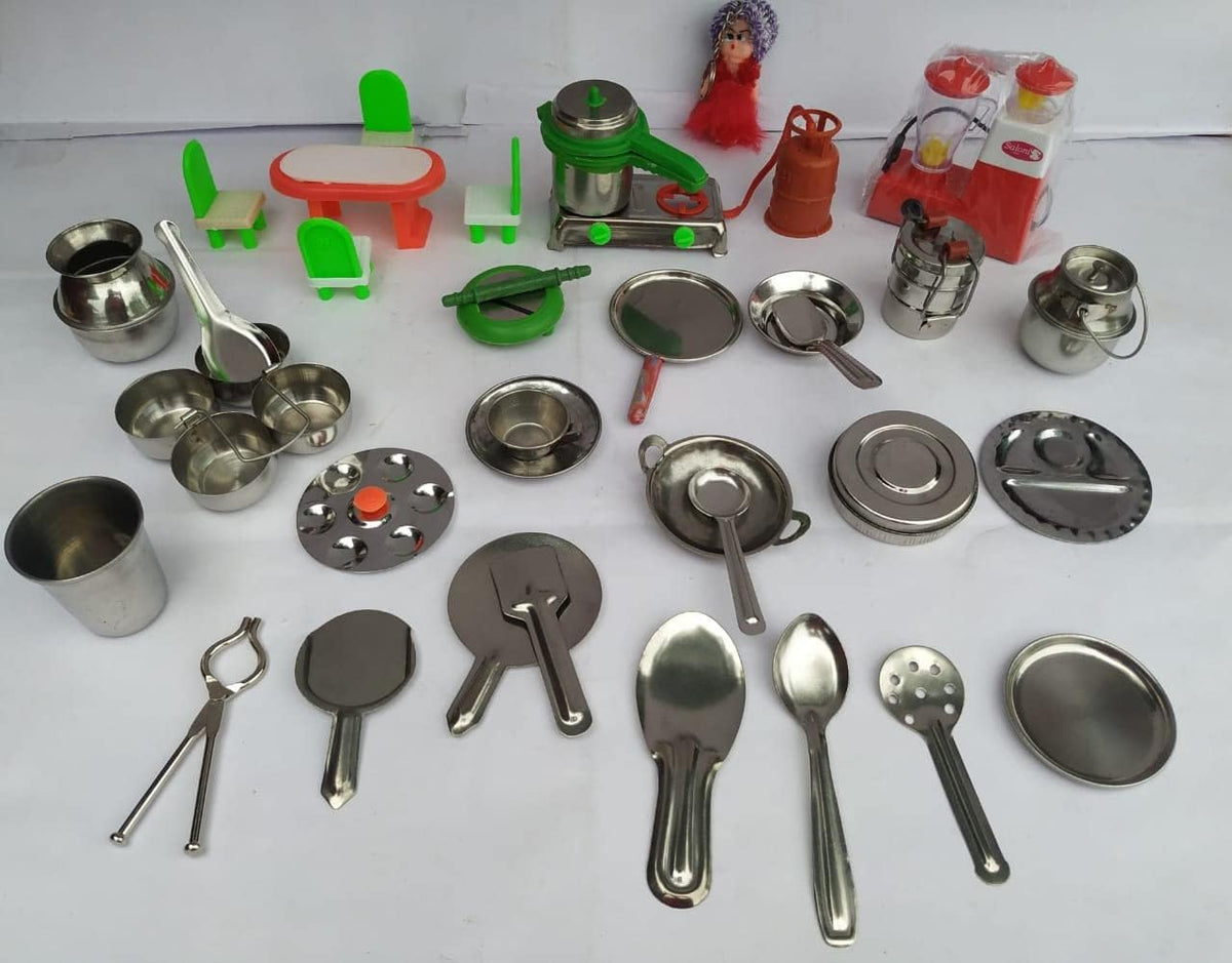 30PCS Stainless Steel Kitchen Toys for Kids/Pretend Kitchen Play Set for Kids