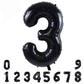 Toniful 40 Inch Black Large Numbers Balloons 0-9,Number 3 Digital 3 Helium Balloons,Foil Mylar Big Number Balloons For Birthday