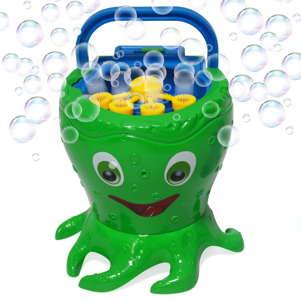 Artcreativity Octopus Bubble Machine For Kids, Includes 1 Bubbles Blowing Toy With Carry Handle And 1 Bottle Of Solution, Fun Summer Outdoor Or Party Activity, Great Bubble Gift For Boys And Girls…