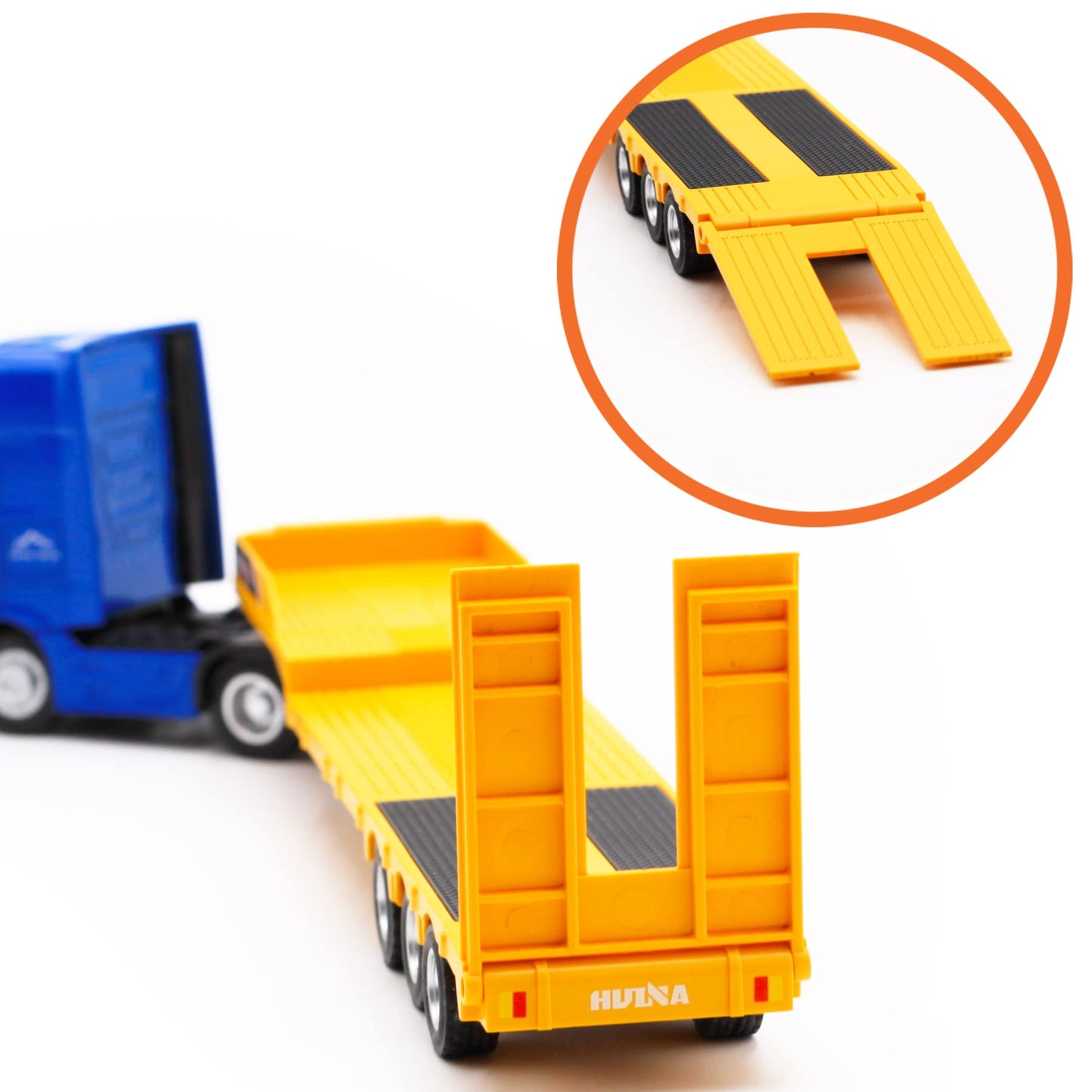 Qcar Flat Trailer Truck Vehicles Toys,1:50 Scale Diecast Site Trailer Truck, Toy Trucks For Kids