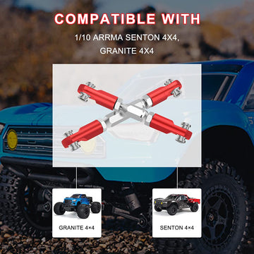 AIYIHOBBY Aluminum Adjustable Tie Rods & Turnbuckles Toe Links Set Linkage Steel for 1/10 Arrma Senton 4X4 550 Granite 4X4 550 R