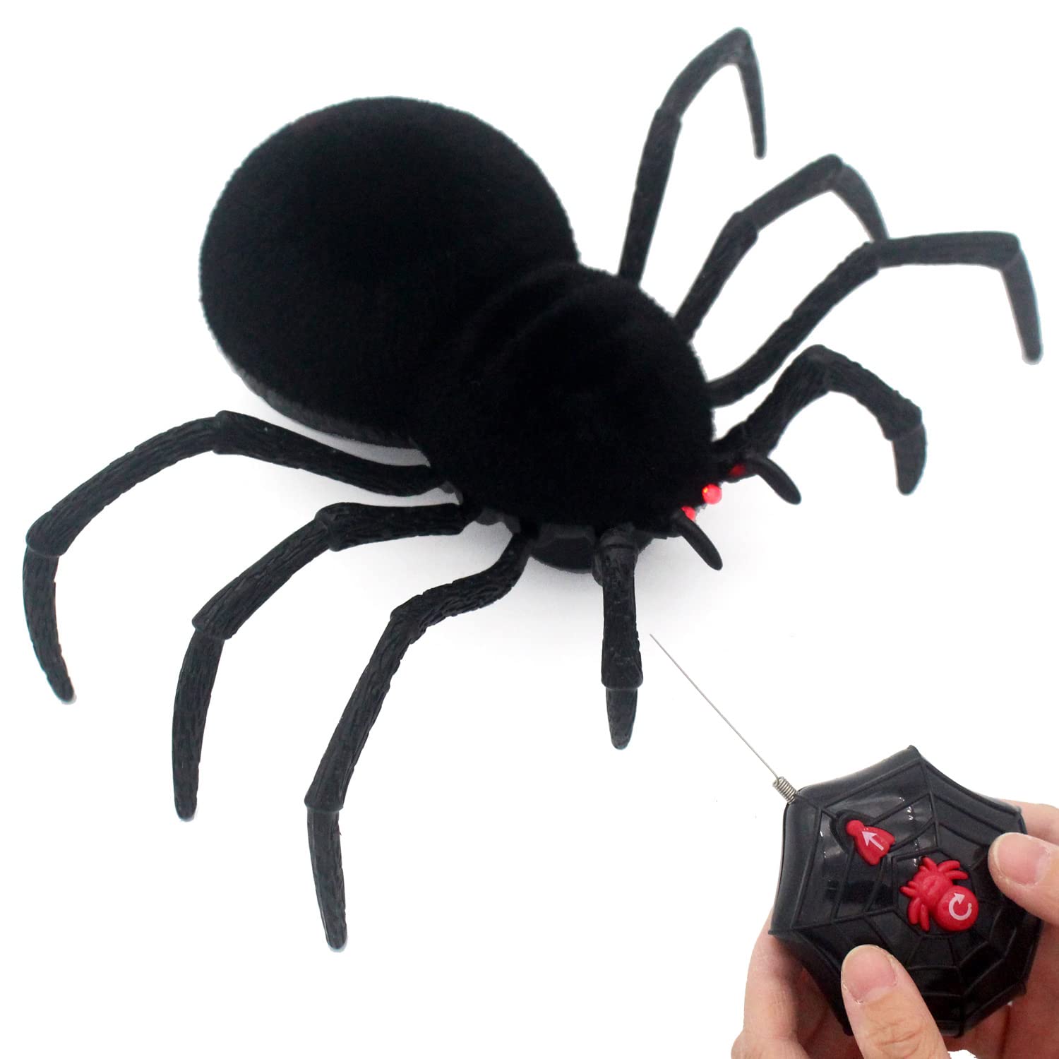 Tipmant RC Spider Remote Control Tarantula Realistic Animal Crawlers Scary Kids Halloween Christmas Prank Gag Toys Birthday Gift