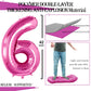 Goer Number 26 Balloons For 26Th Birthday Party Decorations,42 Inch Jumbo Foil Helium 62 Balloons For 62Nd Birthday Party Decoration (Hot Pink)