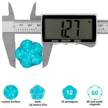Dyrdm Magnetic Fidget Sphere 12 Pcs, Easter Basket Stuffers & Fidget Gifts, Magnetic Fidget Toy, Holiday Stocking Stuffer, Stress Relief Present For Adults, Magnetic Building Blocks Sky Blue