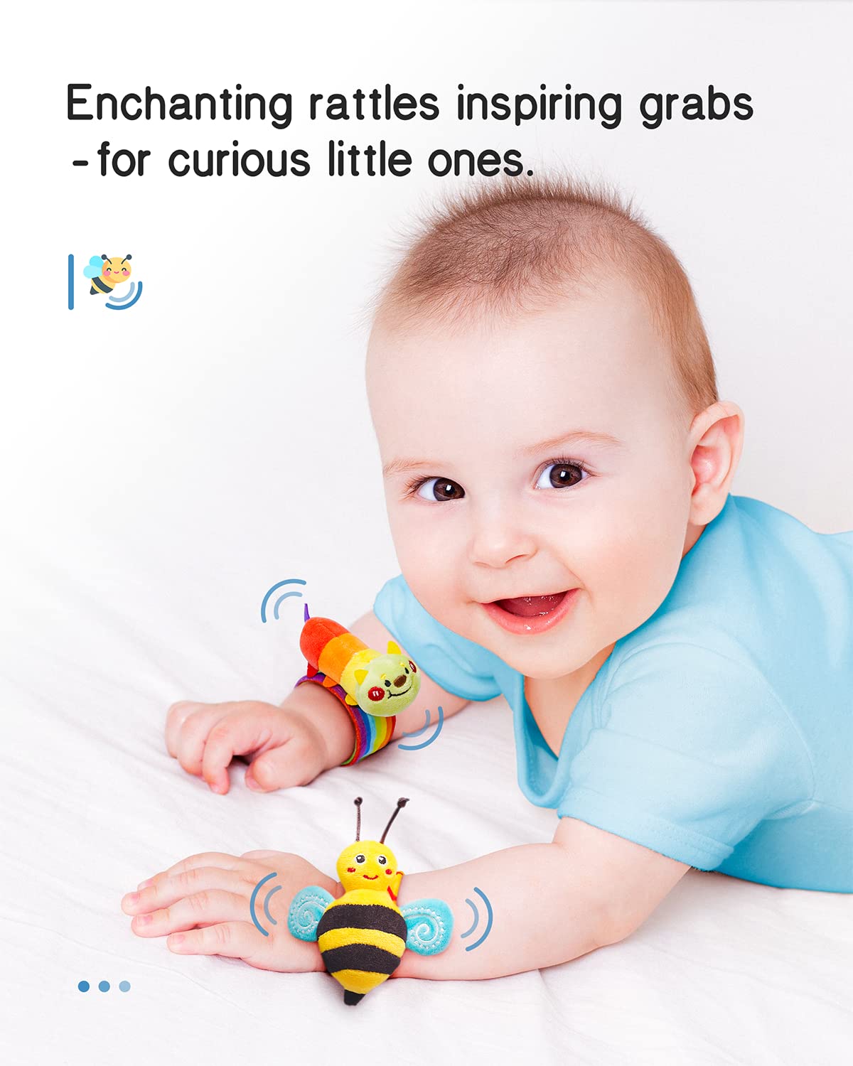 Garden Bug Baby Rattle Socks & Wrist Rattles Set