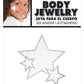 Amscan Stars Assorted Sizes Glitter Self-Adhesive Body Jewelry, 1, White