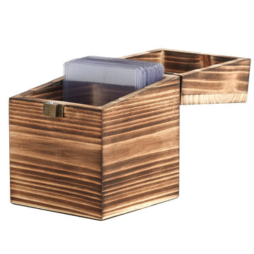 Balterff Wood Rustic Trading Deck Box Cards Cards Sports Storage Organizer Boxes Holder Compatible With Pm Tcg Card Box