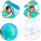 Myir Jun Baby Pool Float With Canopy, Inflatable Baby Pool Float Toddler Float Children Baby Float For Pool Baby Swim Trainer Toddler Swim Float (Blue, L,Float With Canopy)