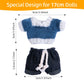 17cm Doll Clothes Set  enhanced Jeans & Knitted Sweater Outfit for 17cm 15cm Dolls  Cute Dress Up Fashion  No Doll Included (F  17cm/15cm)