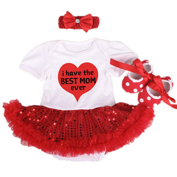 NPK COLLECTION Reborn Baby Doll Clothes Set - Red Cotton Tutu Dress, Headband & Shoes for 20-23 Inch Dolls