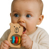 Shumee Wooden Baby Bear Rattle & Teether Wooden Montessori Toy For Babies (0-6 Months), Lightweight & Safe Enhances Grasping Woo