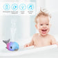 2024 Upgraded Bath Toys, Rechargeable Baby Bath Toys, Dolphin Spray Water Light Up Musical Toys 6-12 12-18 Months, Sprinkler Water Pool Bathtub Toys For Toddlers 1-3 2-4 Boys Girls Infant Kids - Grey
