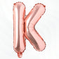 Flyloons Rose Gold K Letter Foil Balloon Alphabets Balloons Perfect for Birthday Decoration Items, Anniversary, Bachelorette, We