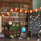 School Pictures Backdrop 10x8ft Fabric Back to School Photos Library Bookshelf Backdrop Teacher Pictures Background Kids Graduat
