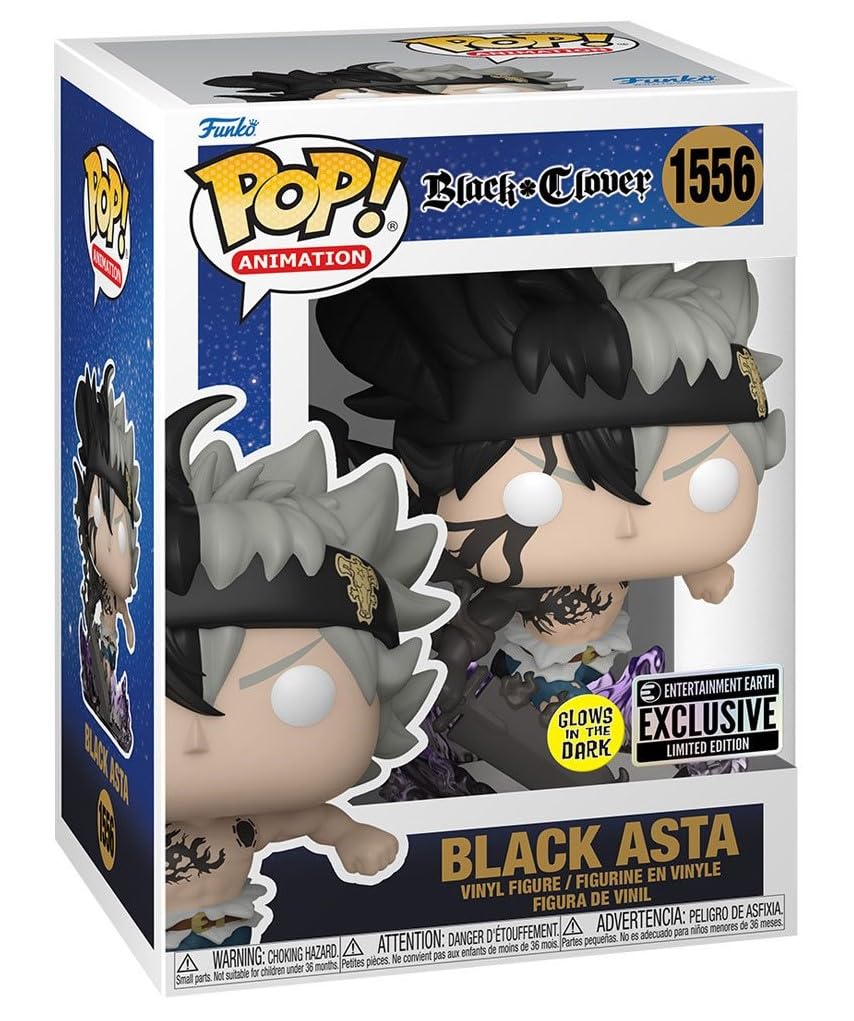 POP Black Clover Asta Glow-in-the-Dark Funko Vinyl Figure 3.75" Multicolor - Exclusive with Box Protector Case
