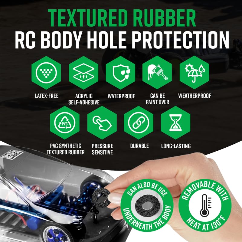 RC Body Mounts Protection Kit, 49 Pieces Black PVC RC Body Clips Washers, Protect Body & Mounting During Impact, RC Car Body Cli