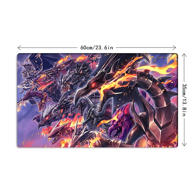 Mlikemat New Playmat Red-Eyes Black Dragon Tcg Ccg Trading Card Game Mat No Zones + Free Bag (Zd014-624-K)