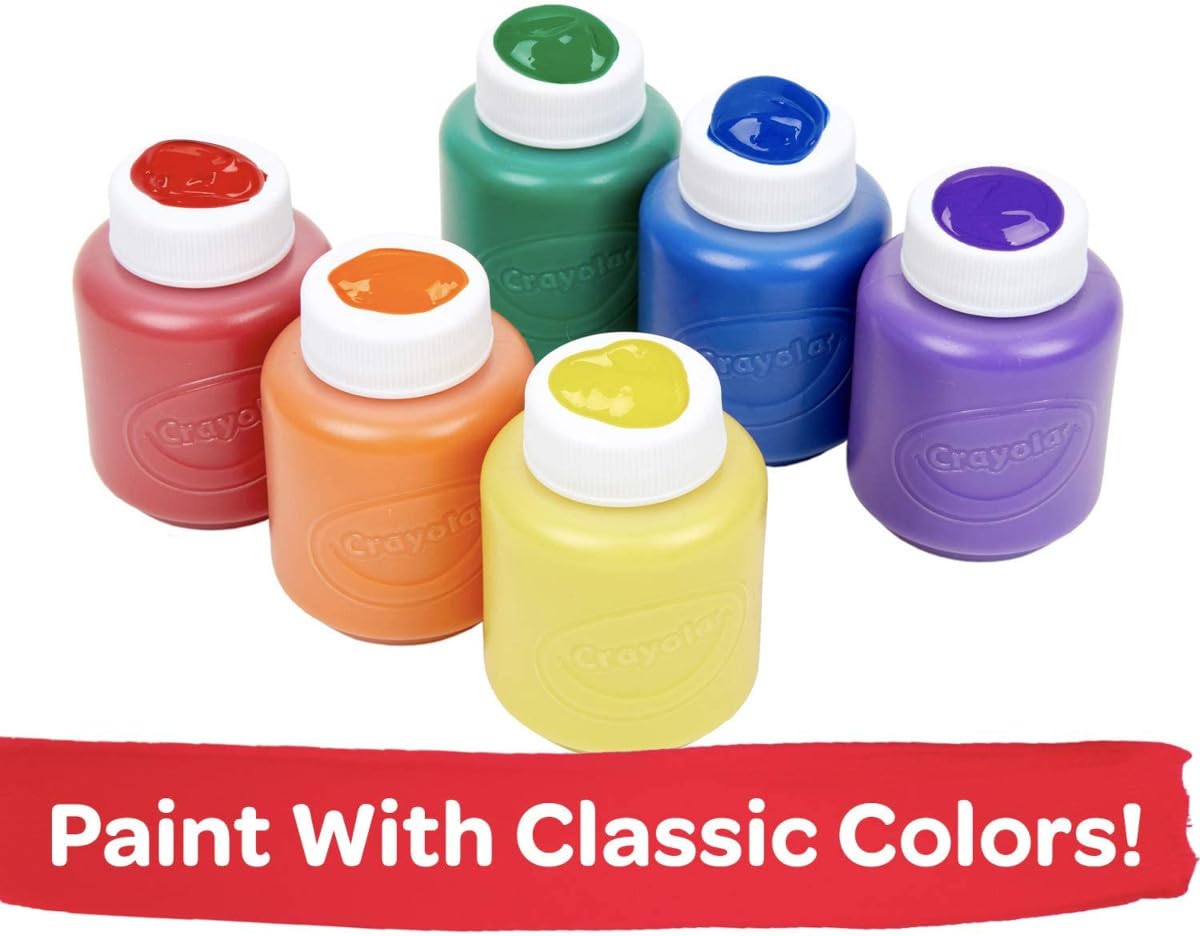 Crayola Washable Kids Paint Set (12Ct), Classic And Glitter Paint For Kids, Arts & Crafts Supplies, Toddler Painting Kit, 3+ [Amazon Exclusive]