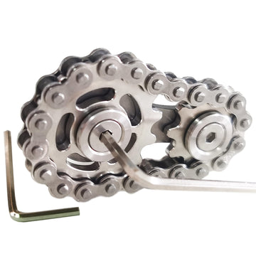 Stainless Steel Sprocket Fidgets Chain Fidget Cube Gears Linkage Bike Chain Novelty Fidget Block Kinetic Desk Toy Metal Edc Focus Meditation Break Bad Habits Adhd