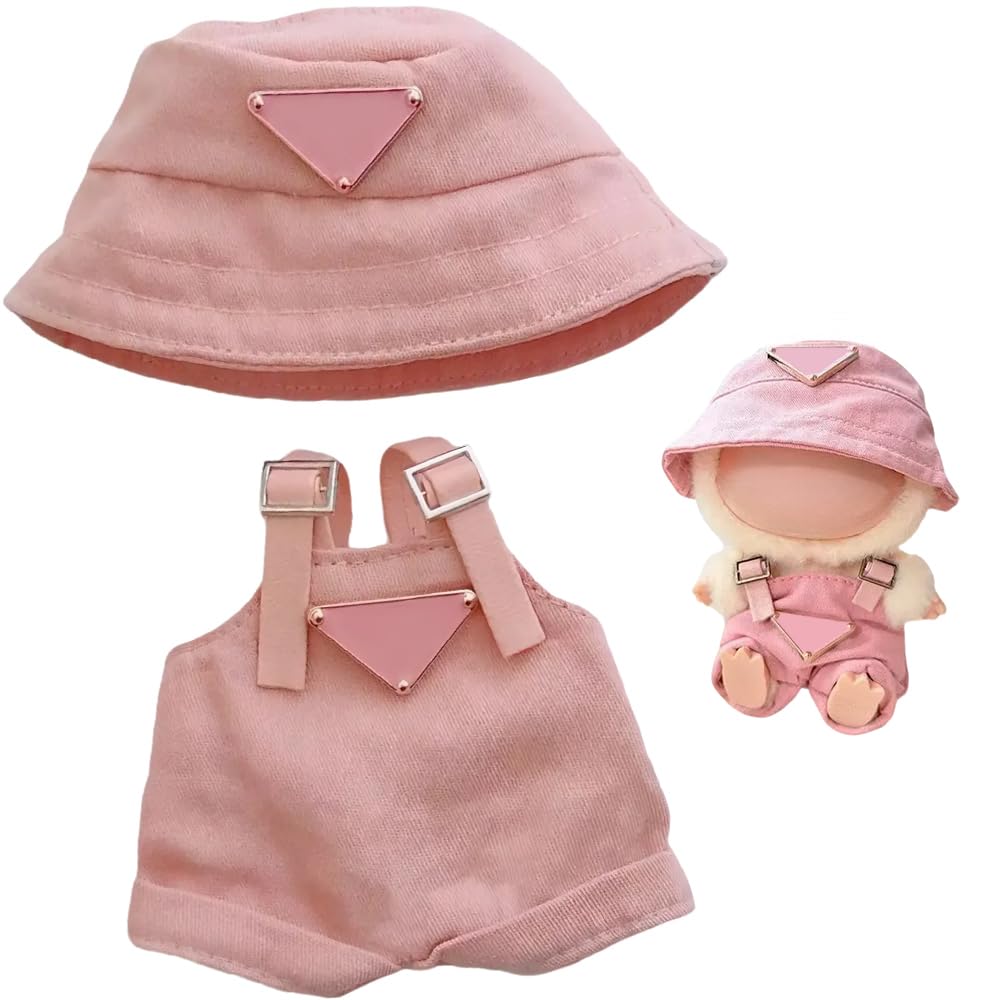 Doll Clothes  Fashion Style Set for 5.91-6.69 Dolls  Unique Style Doll Outfit with Accessories  Pink Overalls & Hat  No Doll