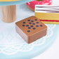 Bigjigs Toys Wooden Cake Stand with 9 Wooden Play Food Cakes - Quality Toy Food for Toddlers & Children, Perfect Kids Wooden Kit