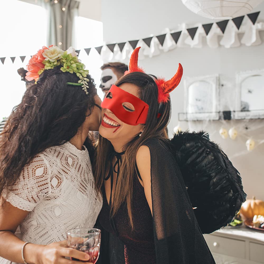 AEVBSOY 3 Pieces Eye mask black bandit thief costume mask highwayman robber fancy dress costume masquerade PVC mask composite co