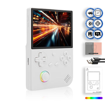 Rg40Xxv Handheld Game Console 4.0-In 640*480 Ips Oca Screen 3200Mah 64Bit System Rg 40Xxv White