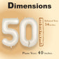 Suwen 40 Inch Large Cream White 50 Balloon Numbers Big Foil Helium Number Balloons 0-9 Jumbo Happy 50Th Mylar Birthday Party Dec