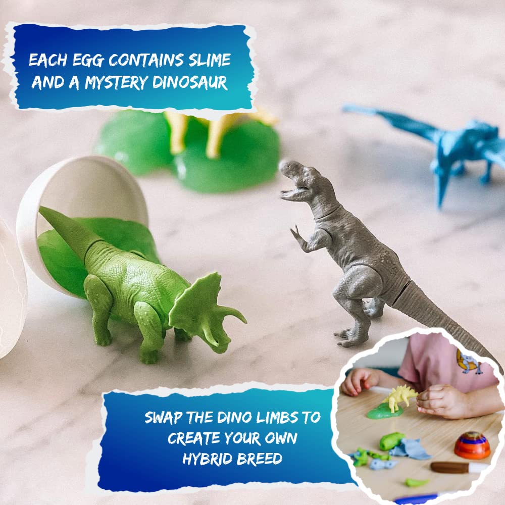 The Eggmazing Egg Decorator The DinoMazing Dinosaur Egg Refill - for The DinoMazing Egg Decorating Spinner by EggMazing - Egg with Mystery Dinosaur and Non-Toxic Slime - 6 Eggs