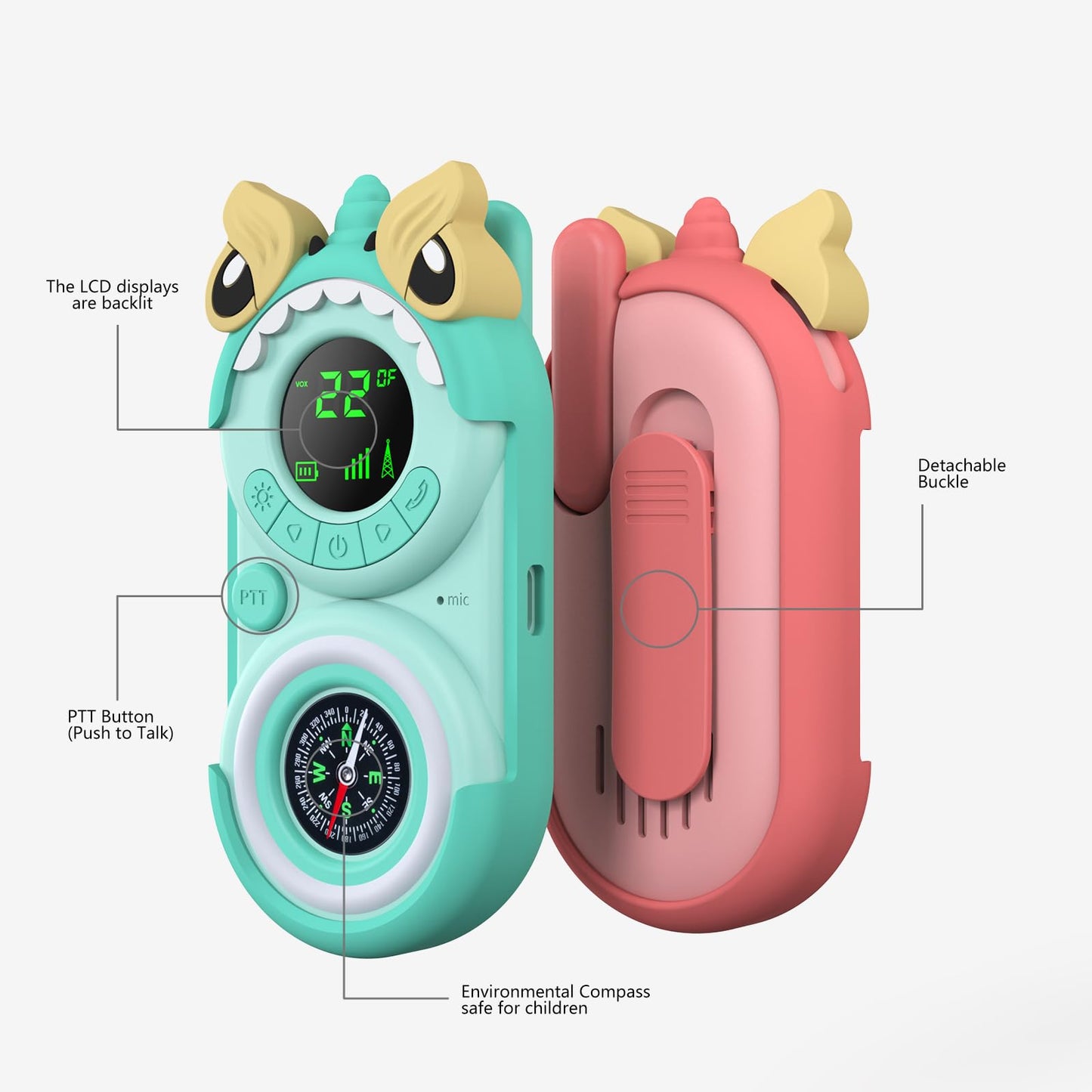 Ansnibe Walkie Talkies For Kids:2 Pack Rechargeable Kids Walkie Talkies,Easter Basket Stuffers Toys Gift For 3-12 Year Old Boys