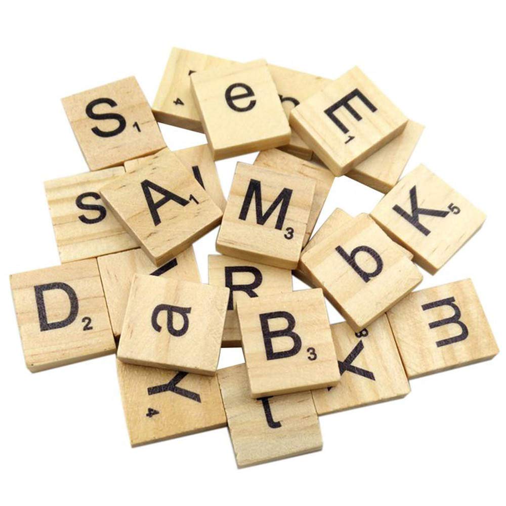 1000Pcs Scrabble Letters For Crafts - Diy Wood Gift Decoration - Making Alphabet Coasters And Scrabble Crossword Game Wood Letter Tiles/Wooden Scrabble Tiles A-Z Capital Letters For Crafts, Pendants,