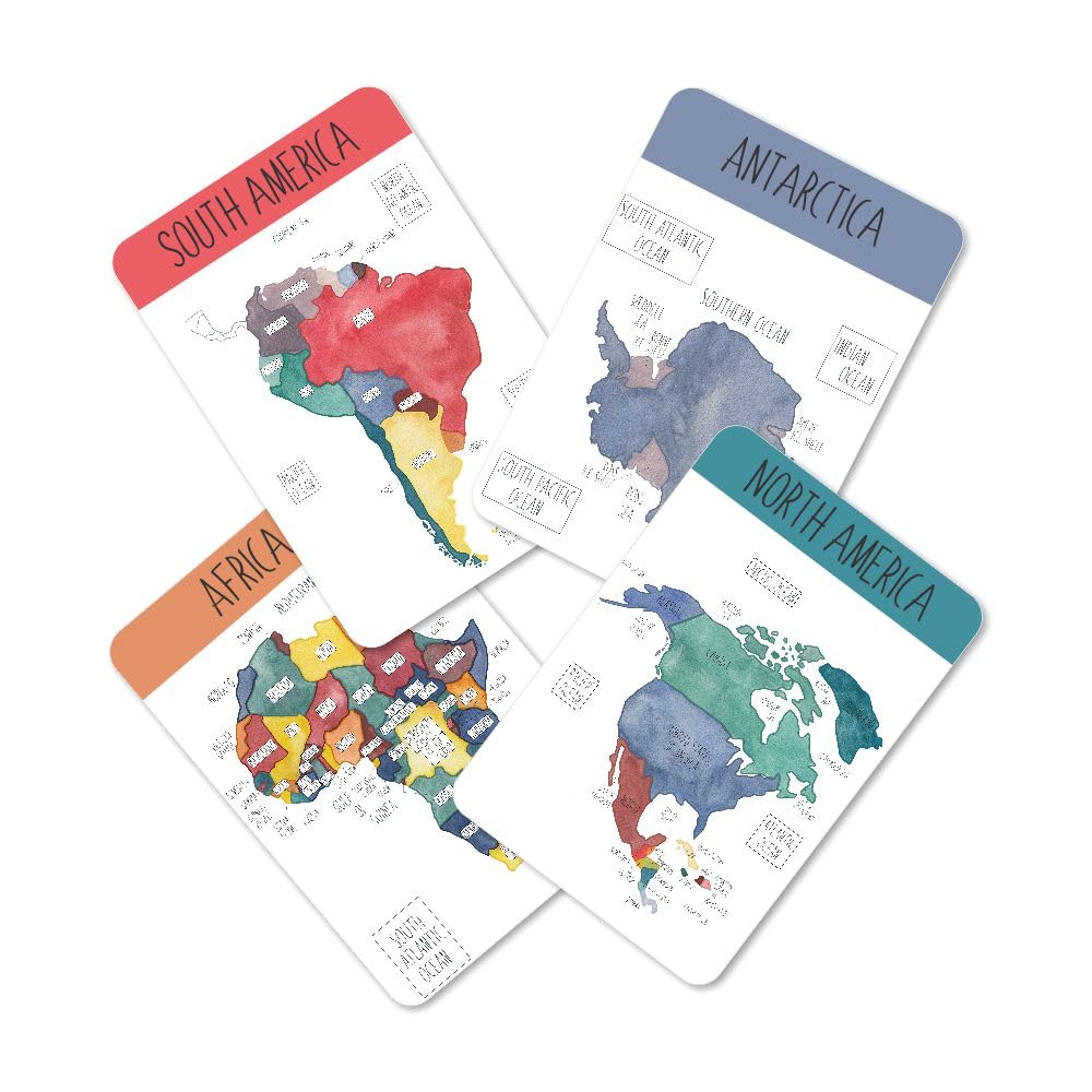 Zooplay India Learning Flash Cards For Kids World Continents And Oceans Flahscards