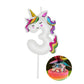 DERVENTA Birthday Candle Number White Unicorn Themed Party Decorations Beautiful Cake Topper 1 Piece (Unicorn Number 3)