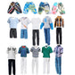 E-Ting 10-Item Fantastic Pack = 5 Sets Fashion Casual Wear Clothes Outfit With 5 Pair Shoes For Boy Doll Random Style (Leather Jacket + Casual Wear Clothes + Swimwear)