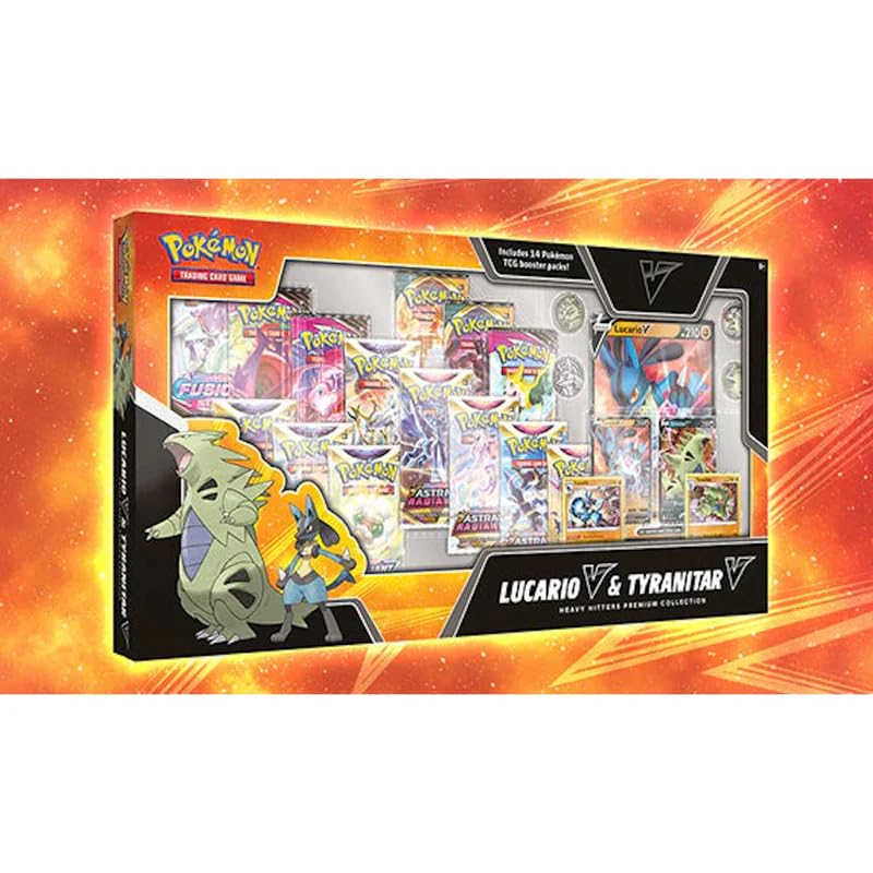 Pokémon TCG Heavy Hitters Premium Collection Box - Blue & Green, Cardboard, 10"x7"x2"