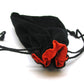 5'X8' Black Velvet Dice Bag With Red Satin Lining