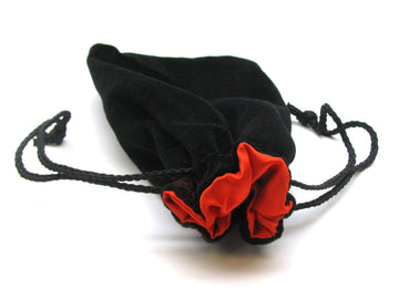 5'X8' Black Velvet Dice Bag With Red Satin Lining
