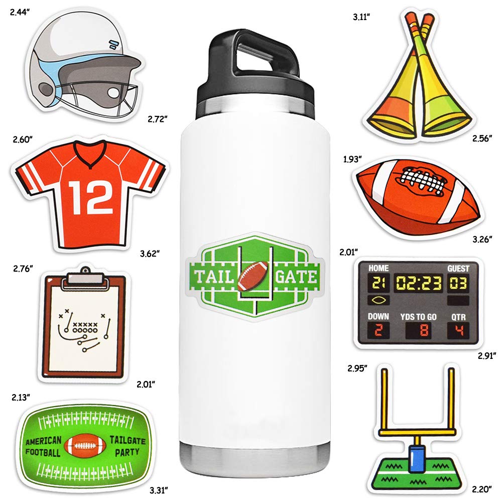 Football Stickers For Scrapbooking Football Stickers For Water Bottles Vinyl Football Stickers (50 Pcs)