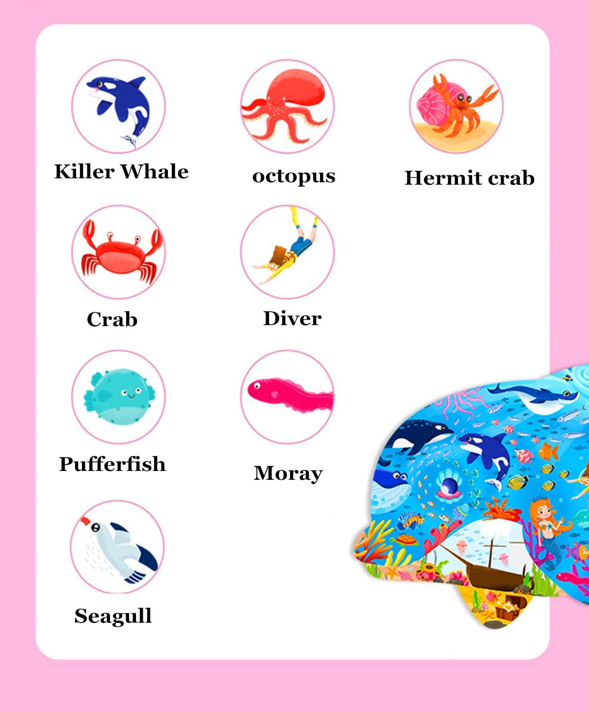 Puzzles For Kids Ages 4-6,8-10 And Adults 108 Pieces Dolphin Shaped Jigsaw Puzzle Educational Toys Gift For Boys Girls Birthday Valentine'S Day Easter Party Favors (Dolphin)