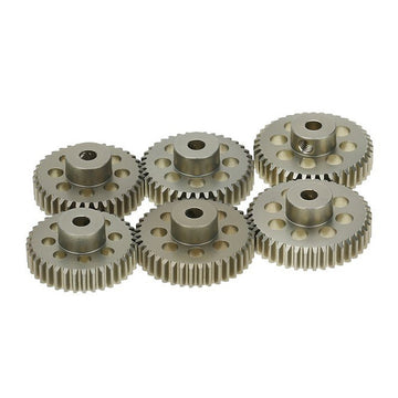 KingVal Replacement 6PCS 48DP 3.175mm 36T 37T 38T 39T 40T 41T Aluminium Pinion Motor Gear Combo Compatible with 1/10 RC Car Brus