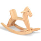 KRAND Wooden Rocking Horse Toy for Kids - Classic Design, Natural Color, 31.5"x9.8"x20.5", Safe Backrest, Fine Workmanship