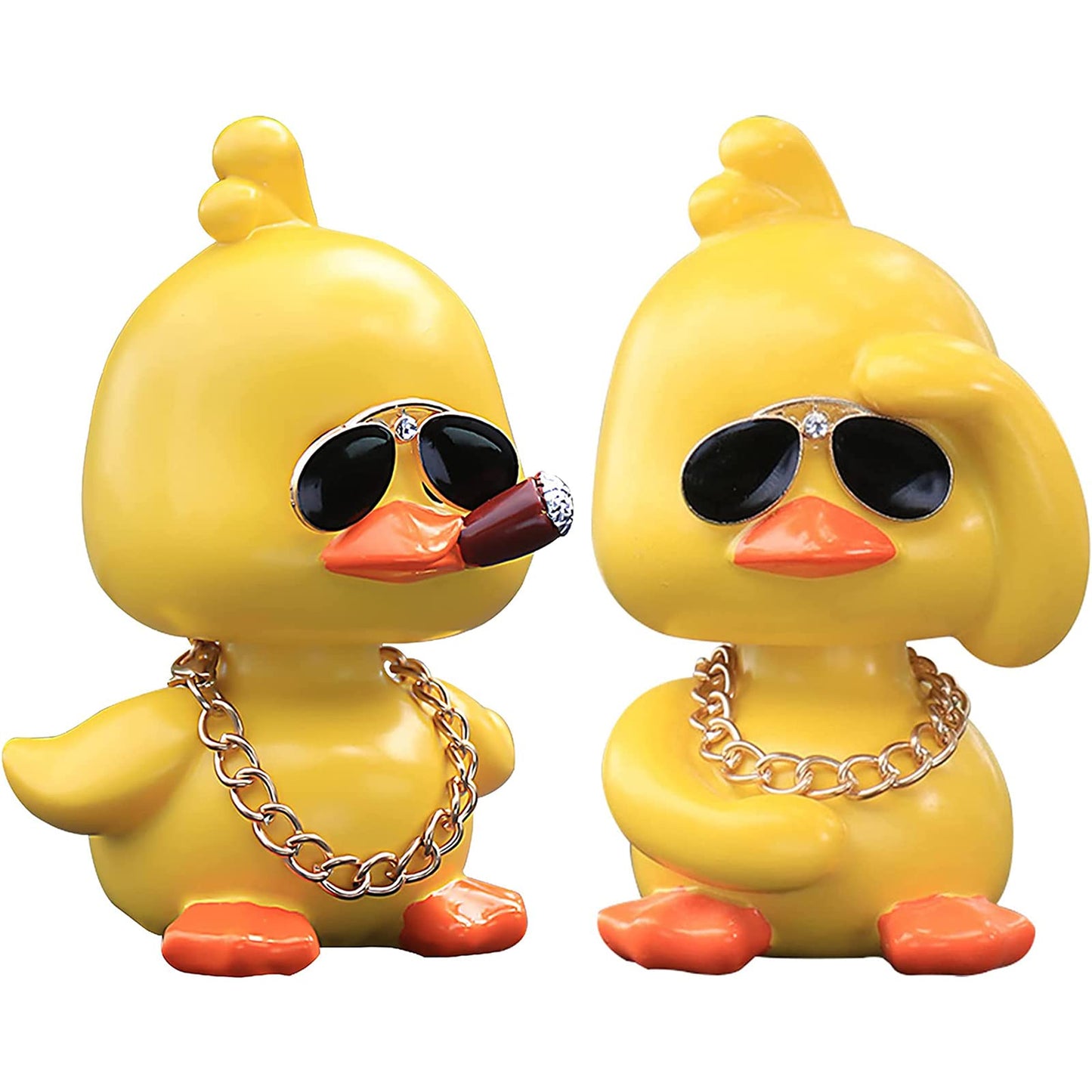 Wonuu Cute Yellow Duck Car Ornaments Cool Duck Car Dashboard Decorations Shaking Head Doll