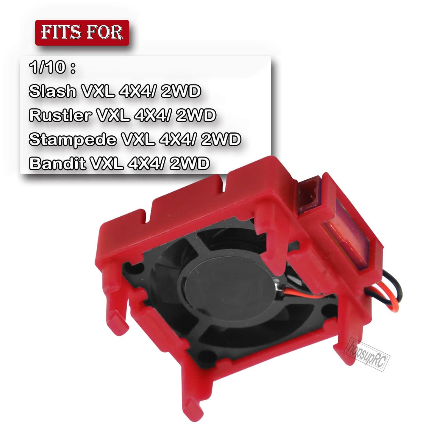 hopsupRC VXL-3s ESC Motor Cooling Fan Upgrades Part for 1/10 Slash/Rustler/Stampede VXL 4X4 2WD,Aluminum High Velocity Fan Heats