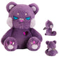 Elainren Creepy Gothic Bear Stuffed Gifts, Plush Goth Teddy Bear With Wings, Crazy Purple Bear Plushie Toy Dreadful Bear Stuffed