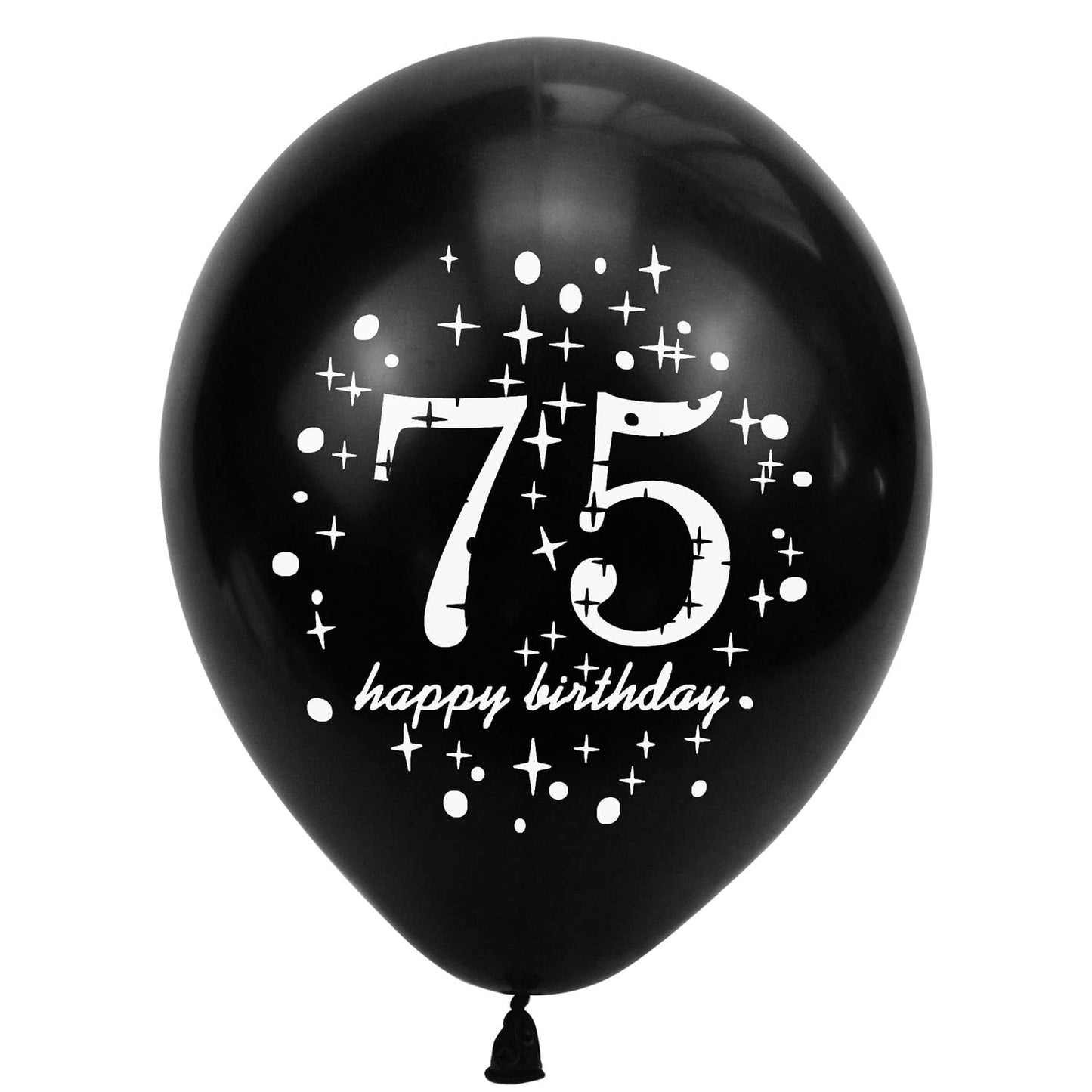 SHUNTAI 75th Birthday Balloons, 12 Inch Black and Gold Latex Confetti, 15 Pack Decorations for Men Women