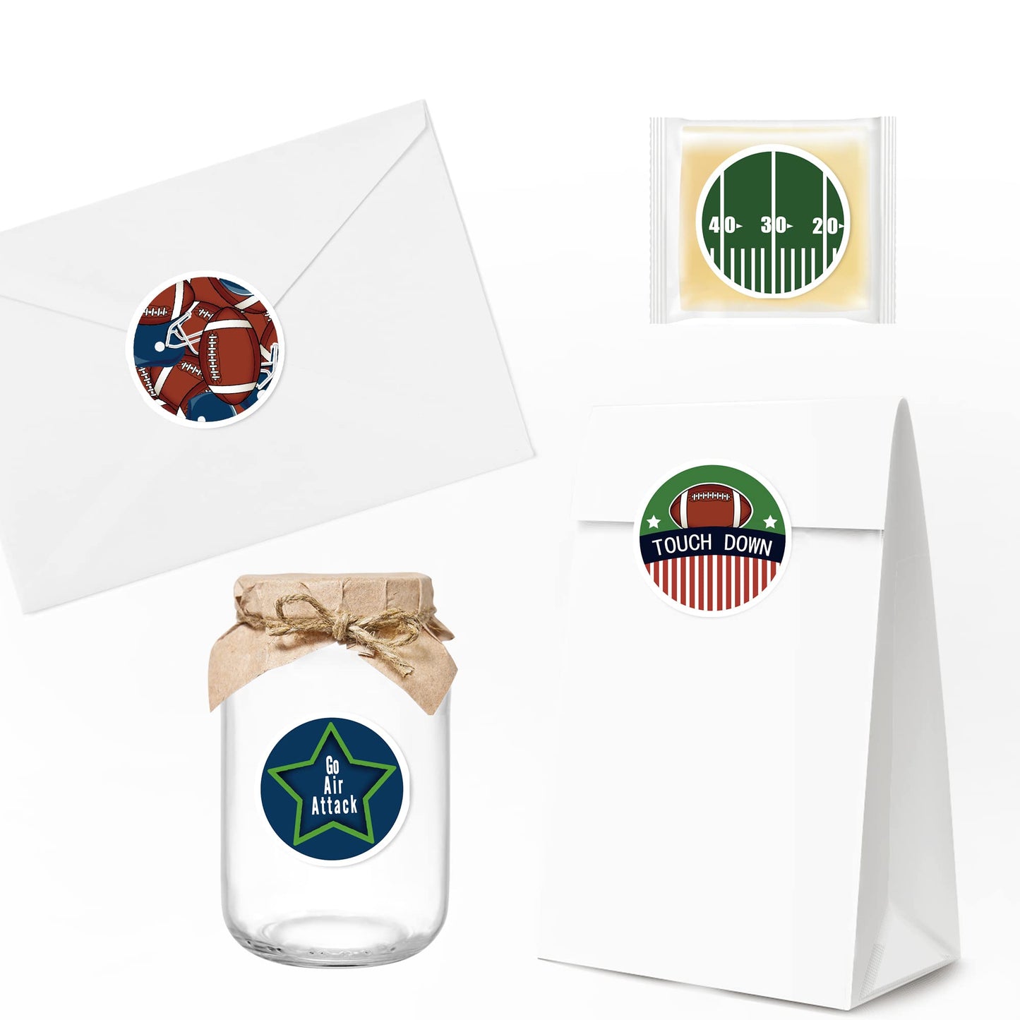 Football Stickers 180 Pcs Round Football Sticker Kit Football Decoration Football Party Supplies Favors