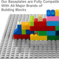 MIMAX Peel-and-Stick Baseplates 10PCS (10''x10''), Toy Building Brick Blocks Base Plates, Self Adhesive Baseplate for All Major