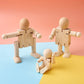 FASHEWELRY 12Pcs Unfinished Wood Robot Dolls Joint Adjustable Wooden Figure Dolls Unpainted Blank Wood Robot Peg Dolls for DIY A