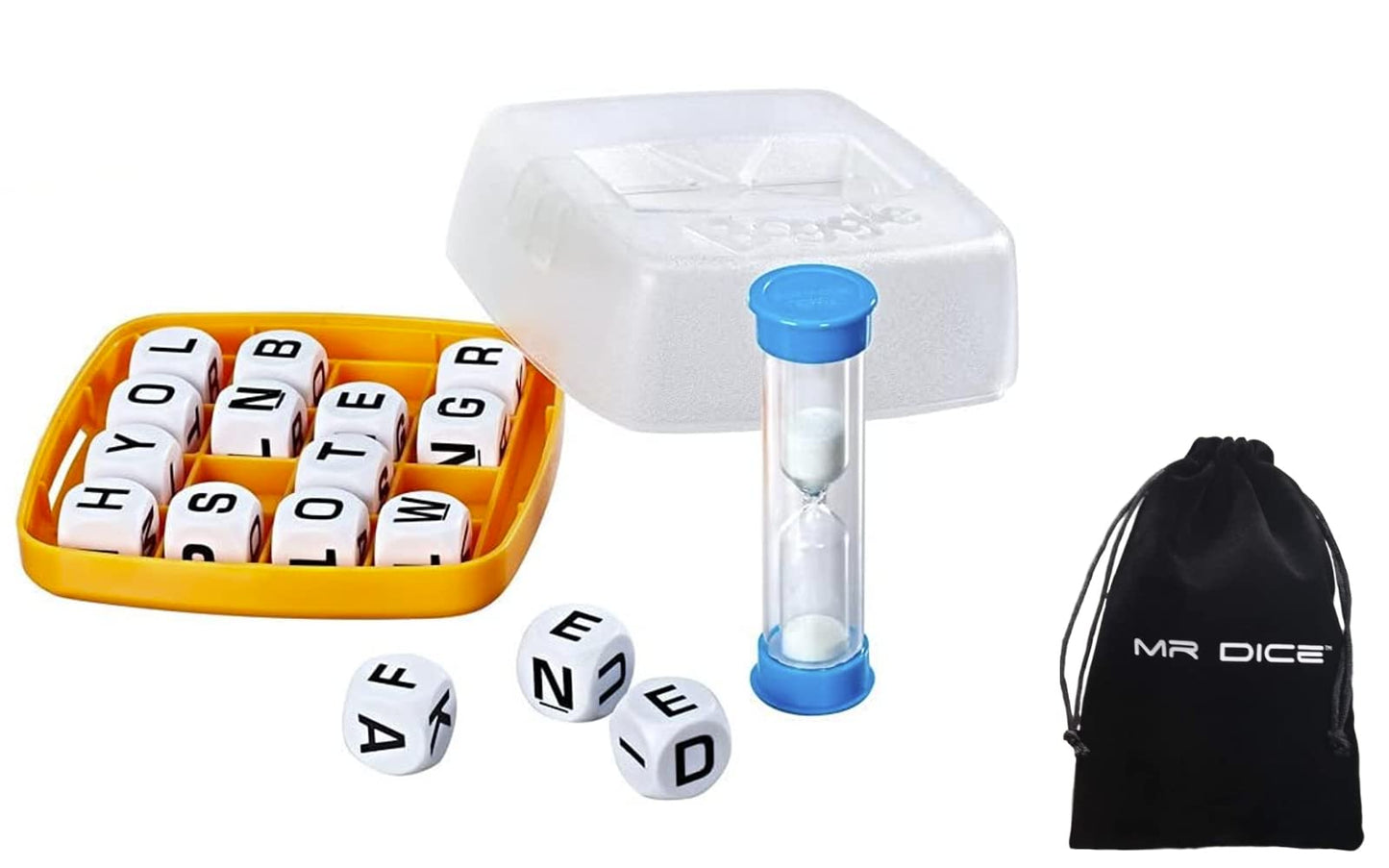 Mr Dice Boggle Games For Adults Bundle Drawstring Bag - Boggle Game - Boggle Classic Game - Classic Boggle
