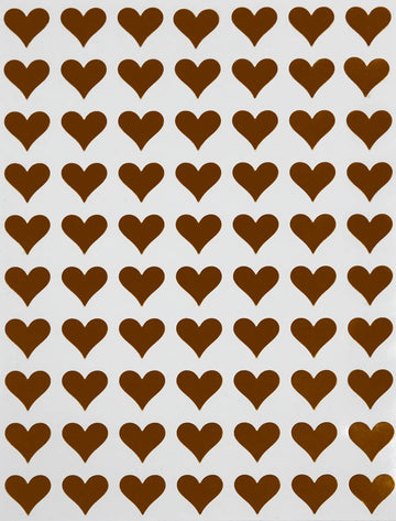 1/2 Inch (0.50) Heart Sticker Bulk Labels Sheets Diy Scrapbooking Stickers For Valentine'S Day, Stationery, Arts & Crafts 13Mm, 7560-Pack (Brown) By Royal Green